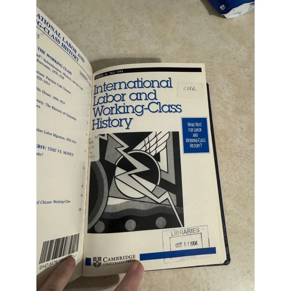 International Labor and Working-Class History Journal Bound Vol 43-45 1993-1994